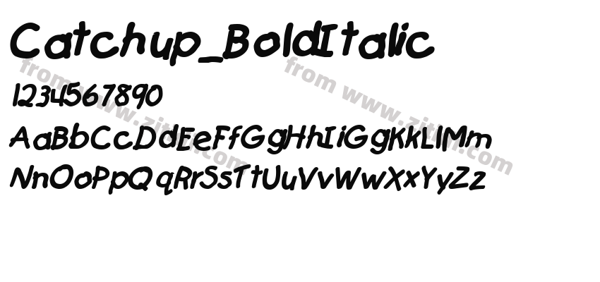 Catchup_BoldItalic字体预览