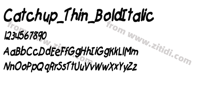 Catchup_Thin_BoldItalic字体预览