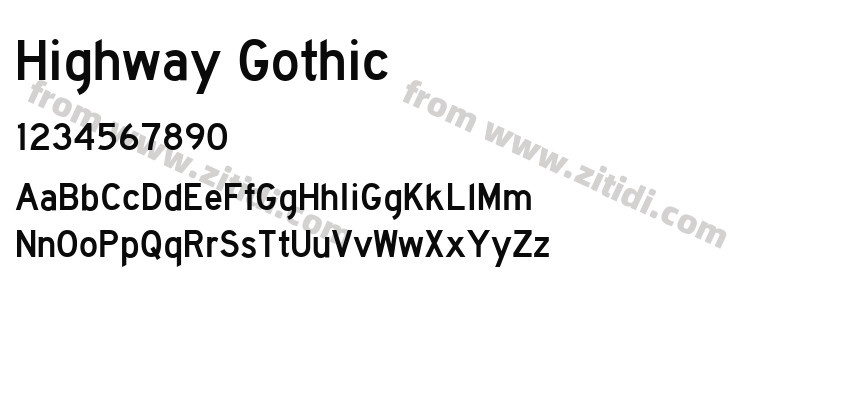 Highway Gothic字体预览