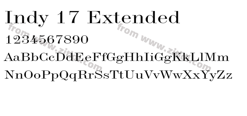 Indy 17 Extended字体预览