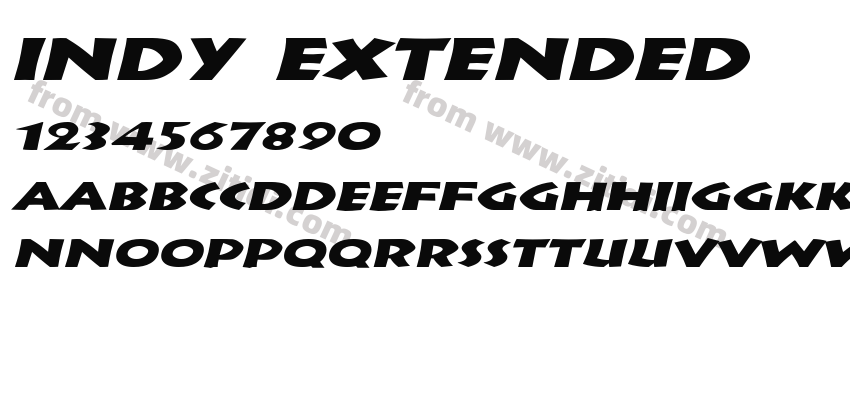 Indy Extended字体预览