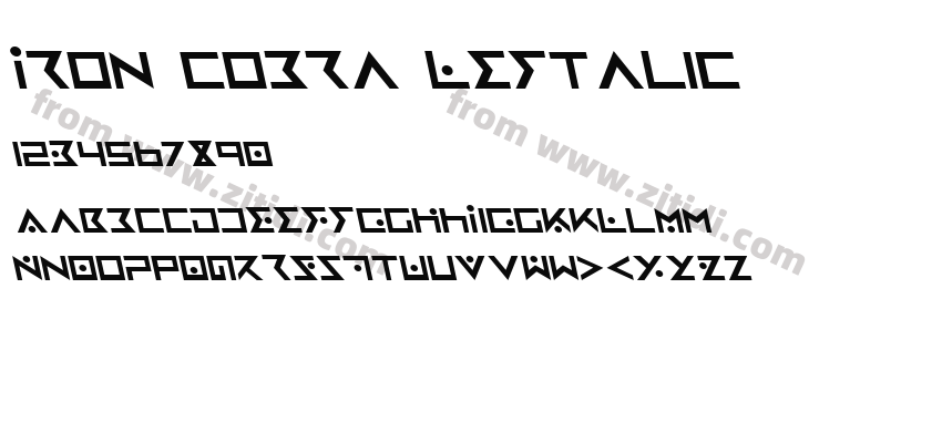 Iron Cobra Leftalic字体预览