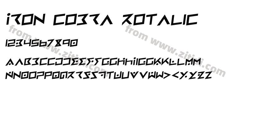 Iron Cobra Rotalic字体预览
