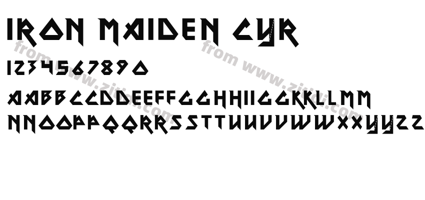 Iron Maiden Cyr字体预览