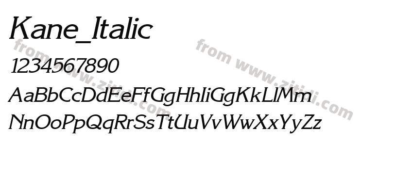 Kane_Italic字体预览