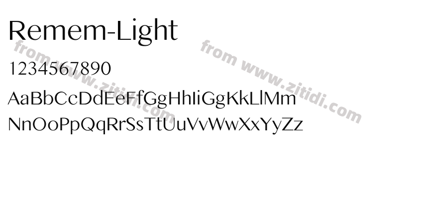 Remem-Light字体预览
