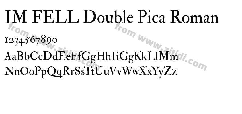 IM FELL Double Pica Roman字体预览