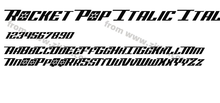 Rocket Pop Italic Italic字体预览