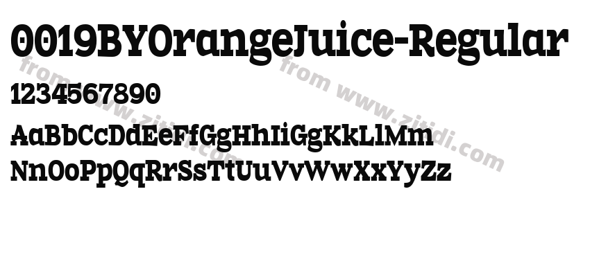 0019BYOrangeJuice-Regular字体预览