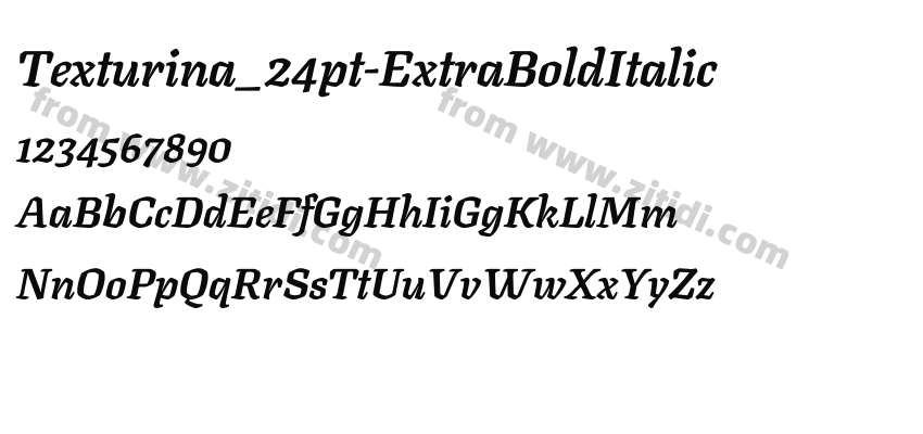 Texturina_24pt-ExtraBoldItalic字体预览