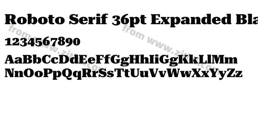 Roboto Serif 36pt Expanded Blac字体预览