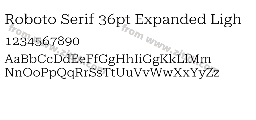 Roboto Serif 36pt Expanded Ligh字体预览