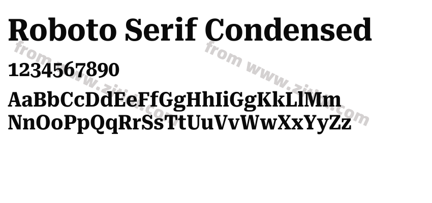 Roboto Serif Condensed字体预览