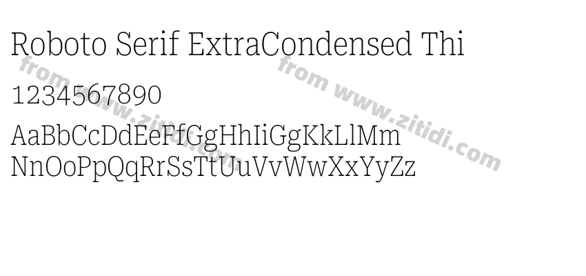 Roboto Serif ExtraCondensed Thi字体预览