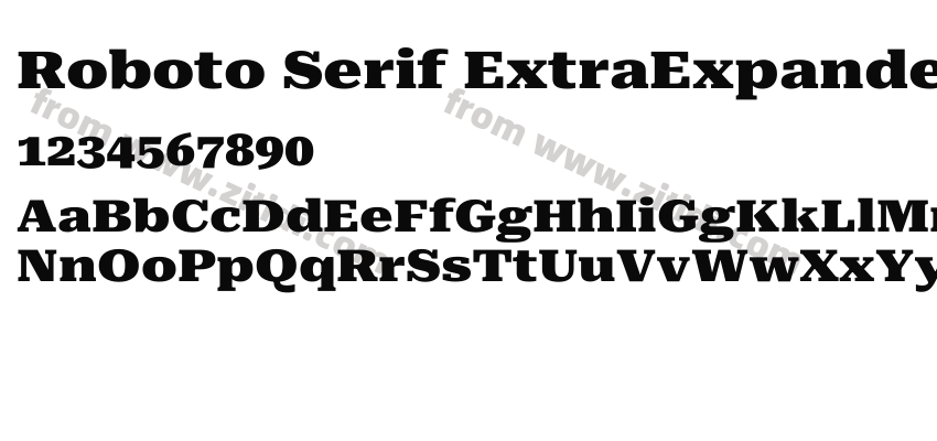 Roboto Serif ExtraExpanded Blac字体预览