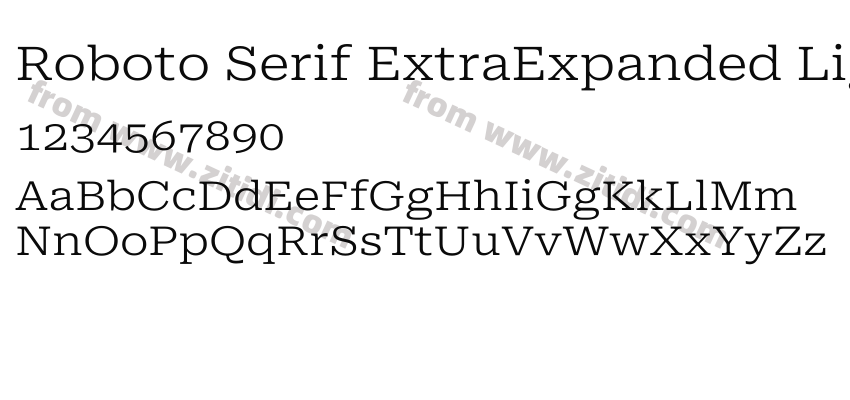 Roboto Serif ExtraExpanded Ligh字体预览