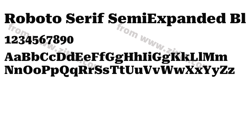 Roboto Serif SemiExpanded Black字体预览