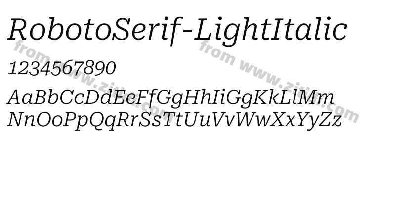 RobotoSerif-LightItalic字体预览