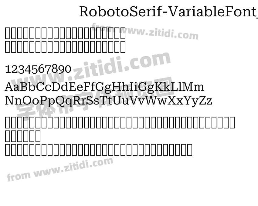 RobotoSerif-VariableFont_GRAD,opsz,wdth,wght字体预览