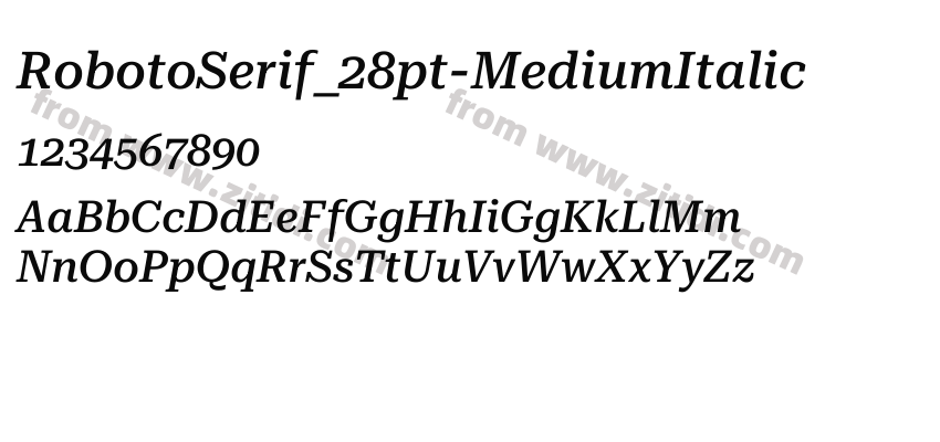 RobotoSerif_28pt-MediumItalic字体预览