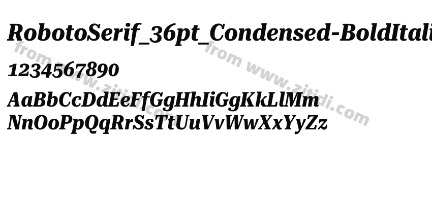 RobotoSerif_36pt_Condensed-BoldItalic字体预览