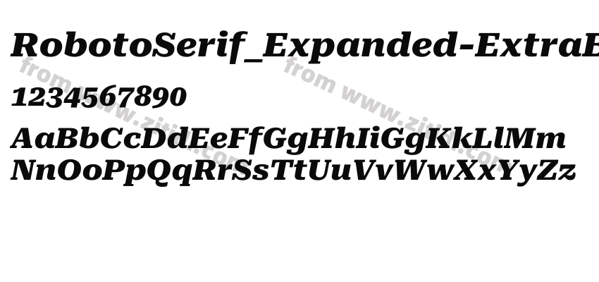 RobotoSerif_Expanded-ExtraBoldItalic字体预览