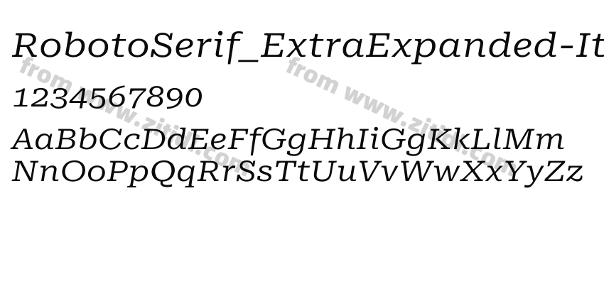 RobotoSerif_ExtraExpanded-Italic字体预览