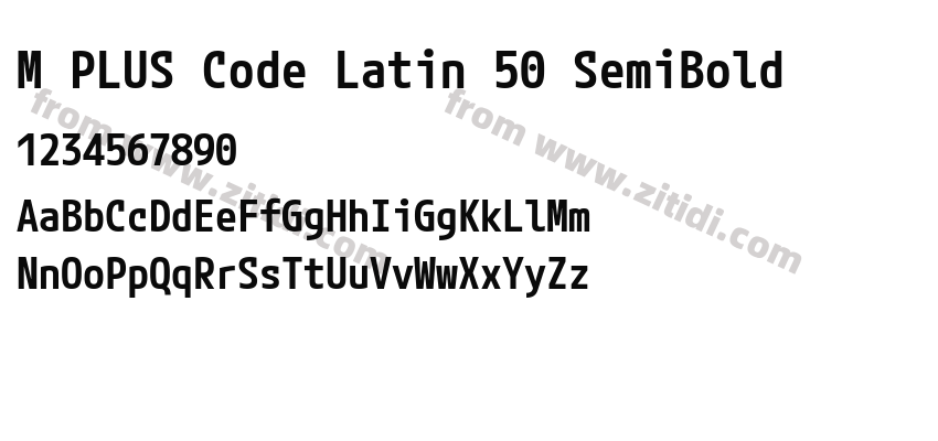M PLUS Code Latin 50 SemiBold字体预览