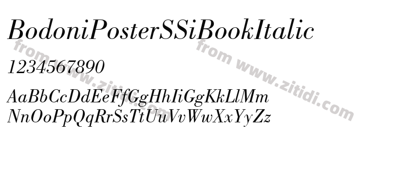 BodoniPosterSSiBookItalic字体预览