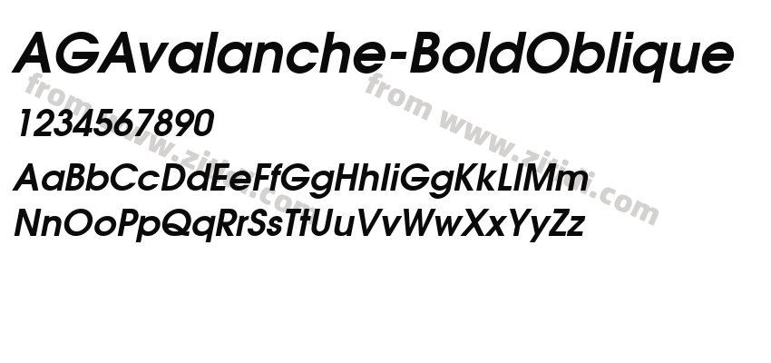 AGAvalanche-BoldOblique字体预览