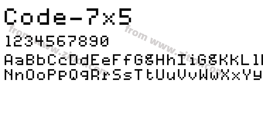 Code-7x5字体预览