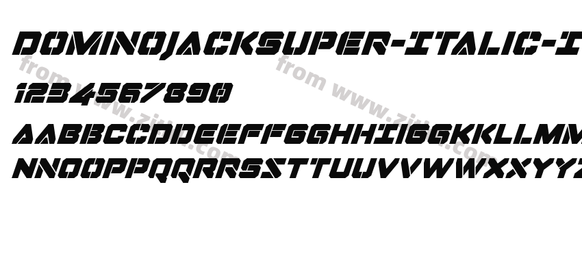 DominoJackSuper-Italic-Italic字体预览