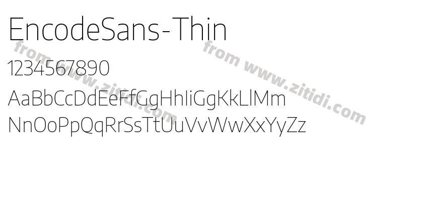 EncodeSans-Thin字体预览