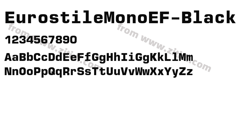 EurostileMonoEF-Black字体预览