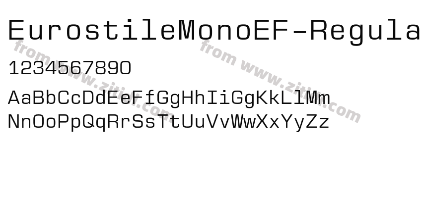 EurostileMonoEF-Regular字体预览