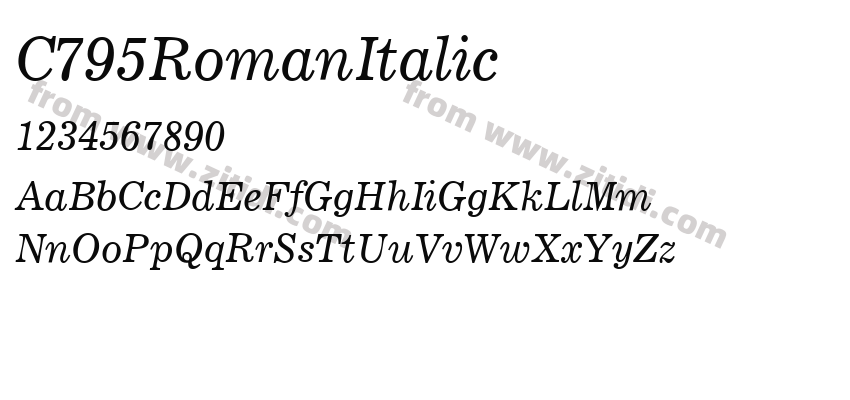 C795RomanItalic字体预览