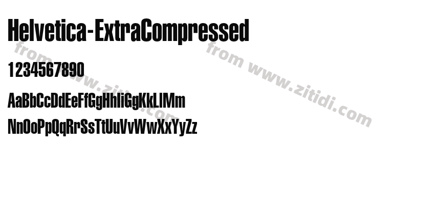 Helvetica-ExtraCompressed字体预览