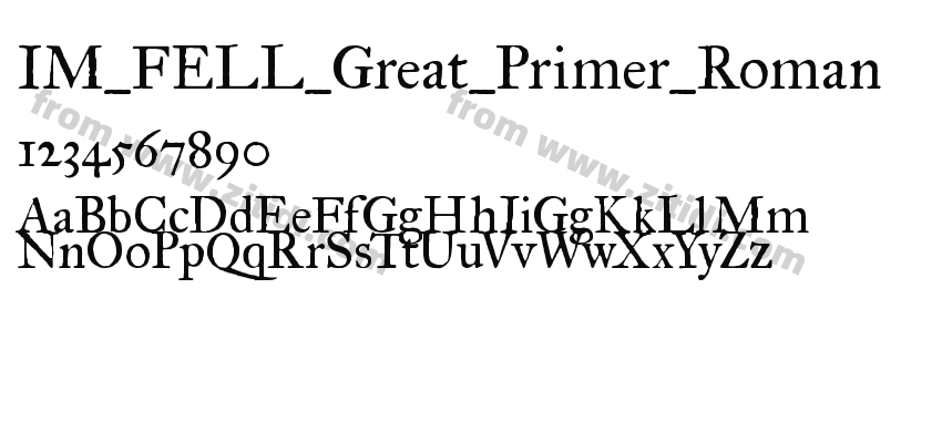 IM_FELL_Great_Primer_Roman字体预览