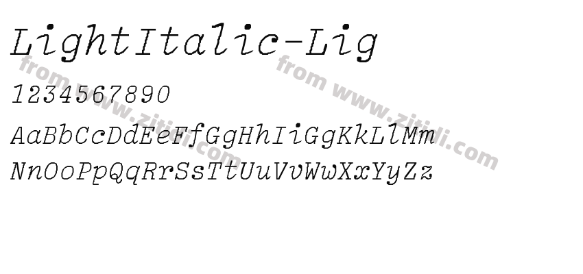 LightItalic-Lig字体预览
