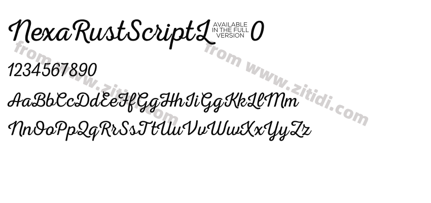 NexaRustScriptL-0字体预览