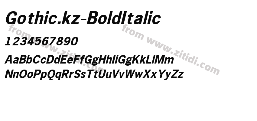 Gothic.kz-BoldItalic字体预览