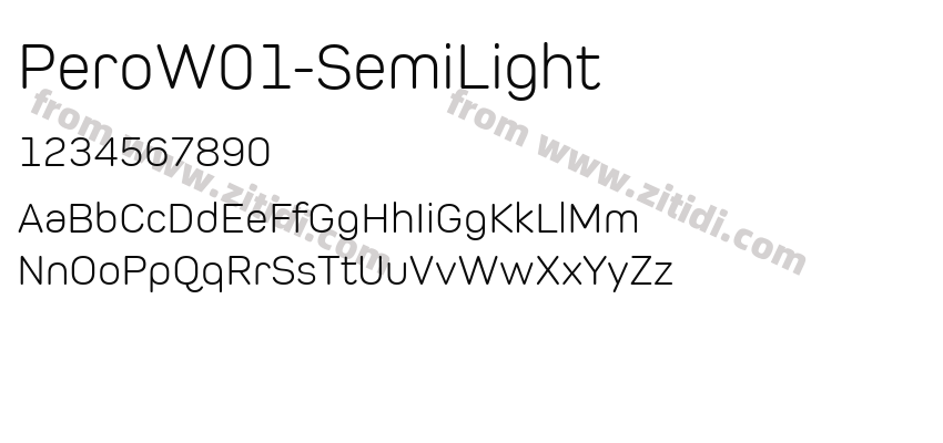 PeroW01-SemiLight字体预览