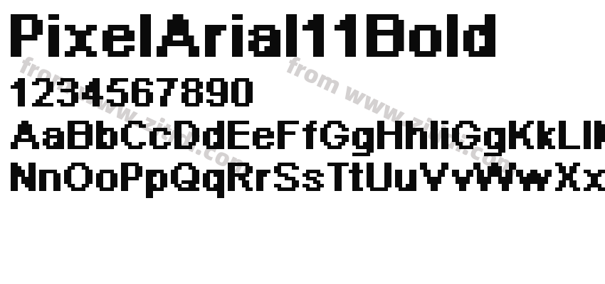 PixelArial11Bold字体预览