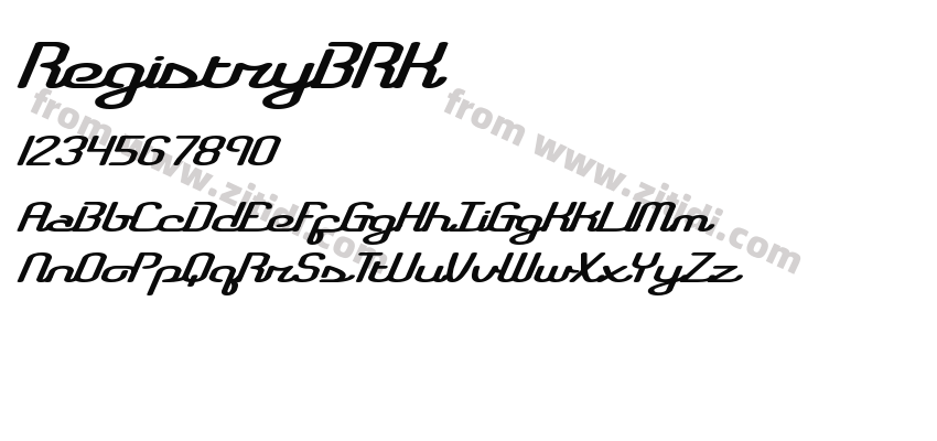 RegistryBRK字体预览