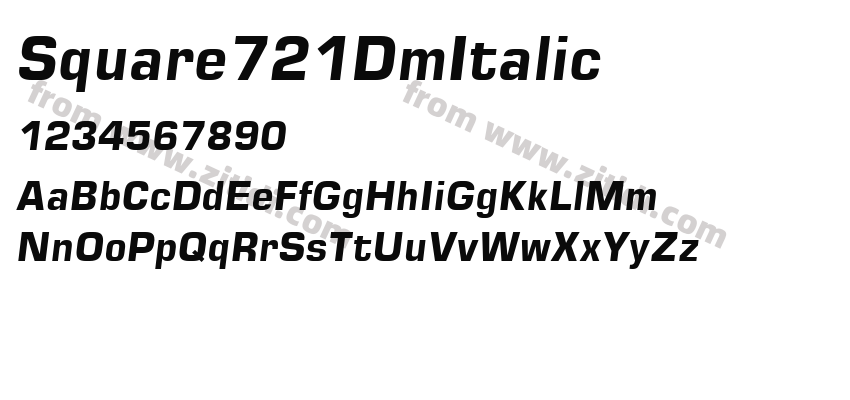 Square721DmItalic字体预览