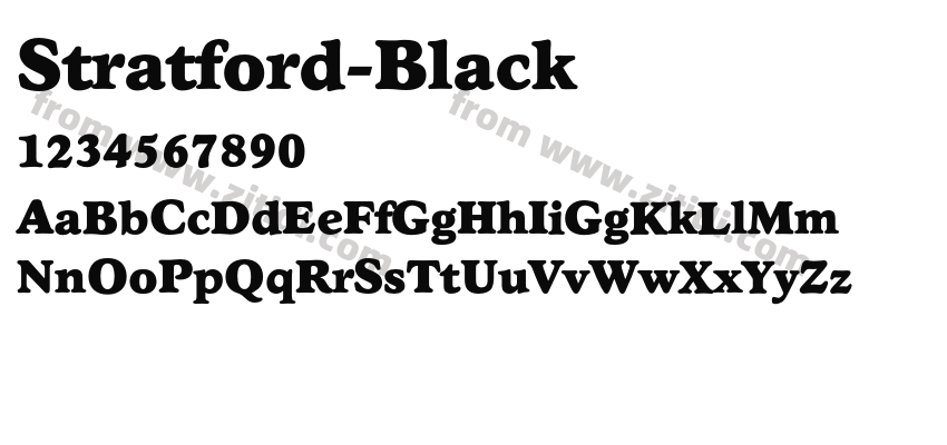 Stratford-Black字体预览