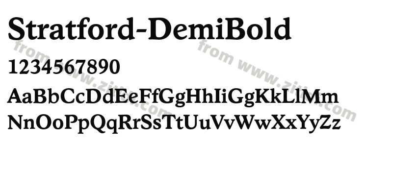 Stratford-DemiBold字体预览