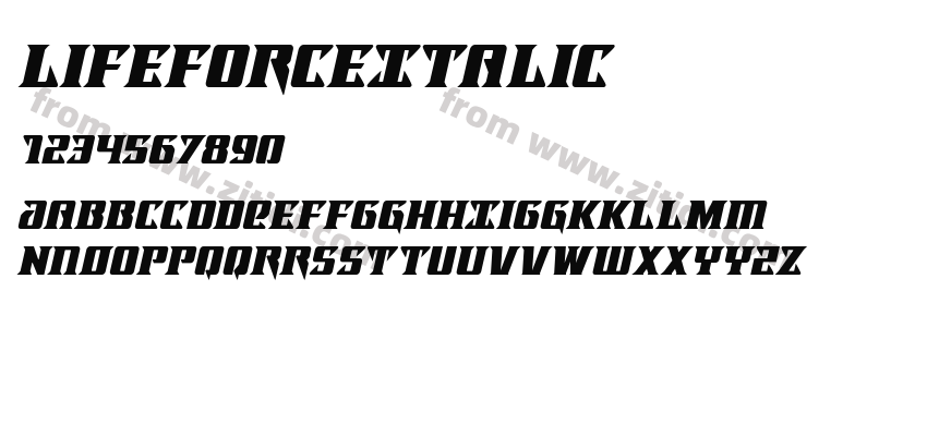 LifeforceItalic字体预览