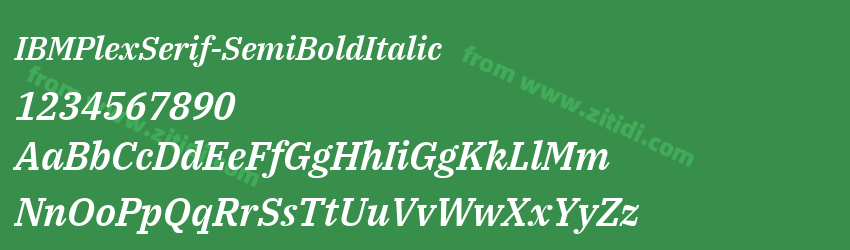 IBMPlexSerif-SemiBoldItalic字体预览