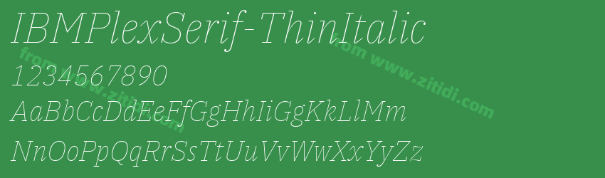IBMPlexSerif-ThinItalic字体预览